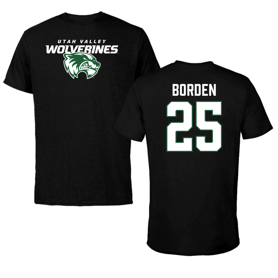 Utah Valley University Soccer Black Wolverines Tee - #25 Jack Borden