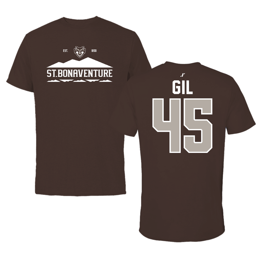 St. Bonaventure University Baseball Brown General Tee - #45 Samuel Gil