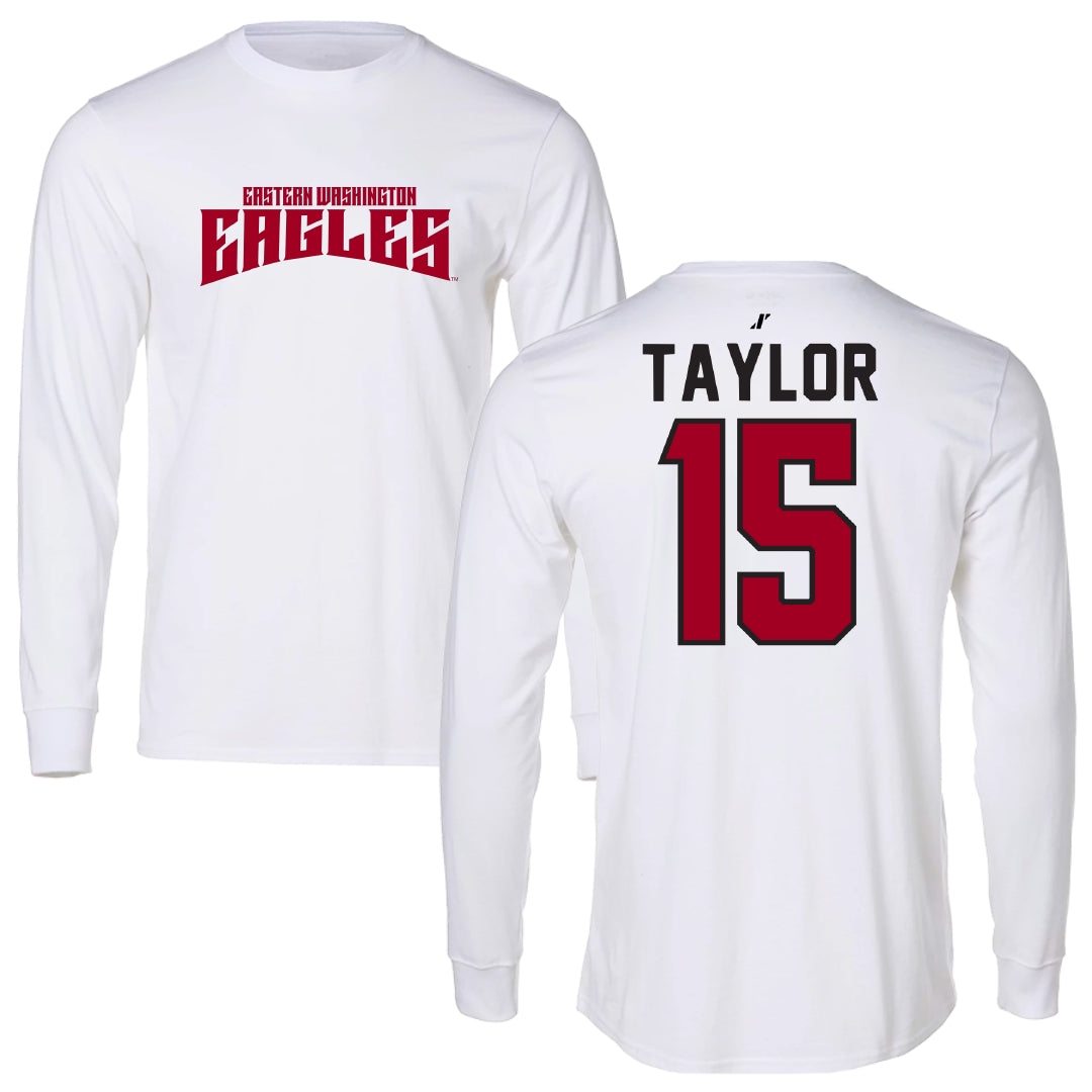 Eastern Washington University Football White Classic Long Sleeve - #15 Jared Taylor
