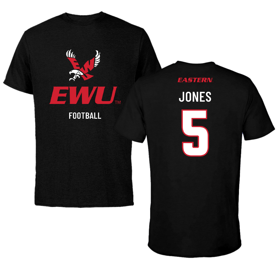 Eastern Washington University Football Black EWU Performance Tee - #5 Zion Jones
