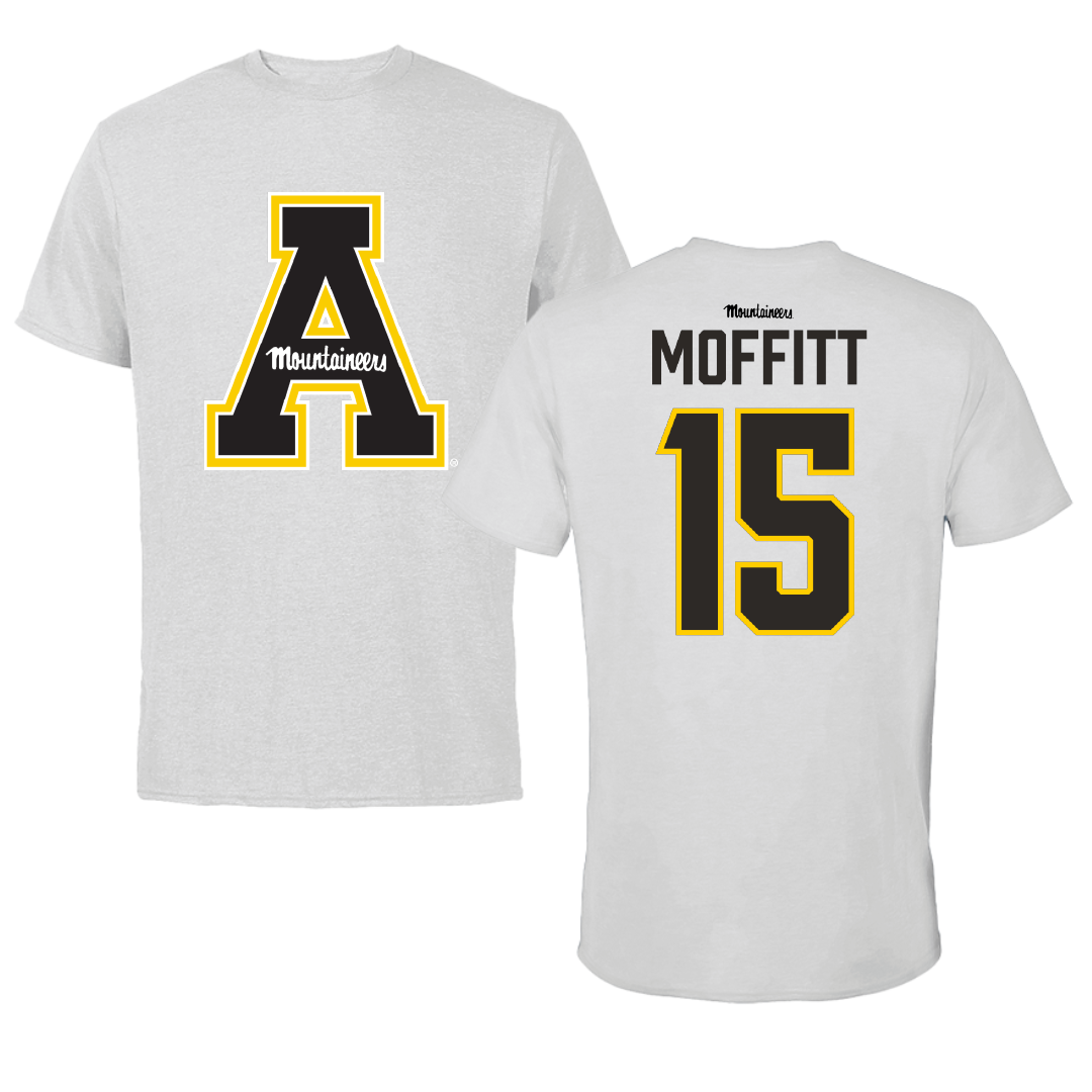 Appalachian State University Basketball Light Gray Tee - #15 Rylan Moffitt