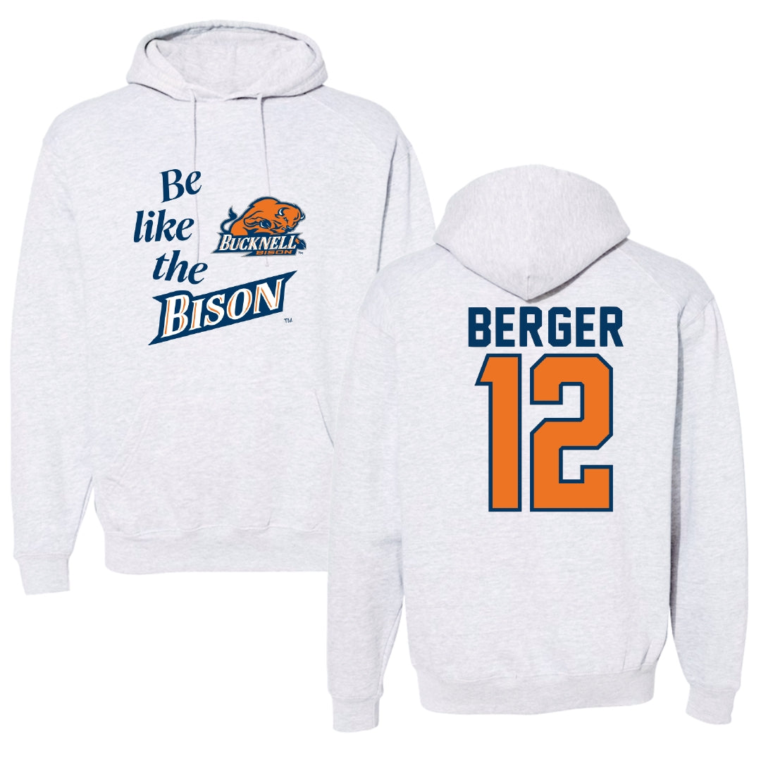 Bucknell University Basketball Light Gray Be Like Us Hoodie - #12 Quin Berger
