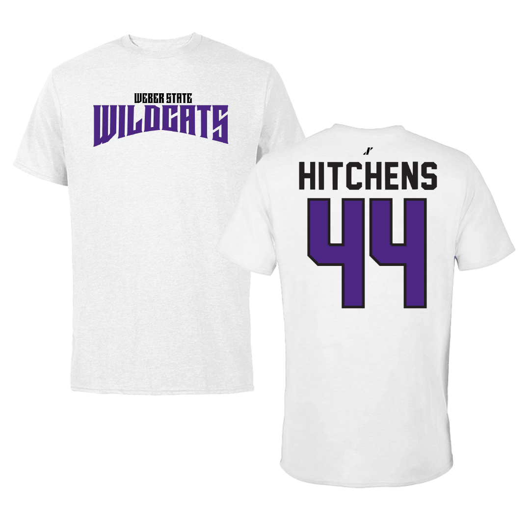Weber State University Football White Classic Performance Tee - #44 Mayson Hitchens