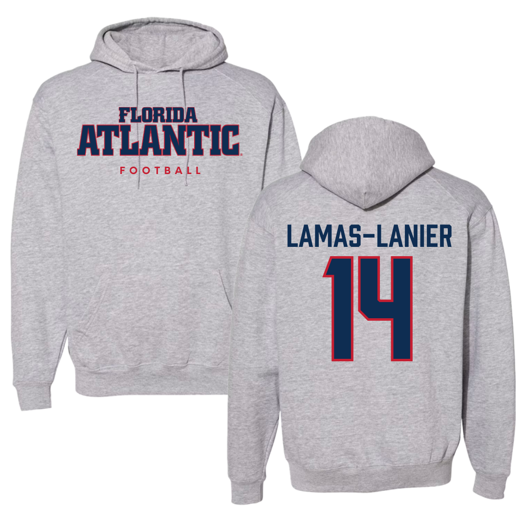 Florida Atlantic University Football Gray Hoodie - #14 Courtney Lamas-Lanier