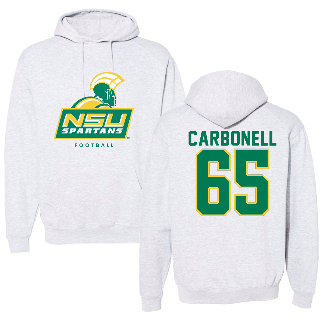 Norfolk State University Football Gray Hoodie - #65 Juwuan Carbonell