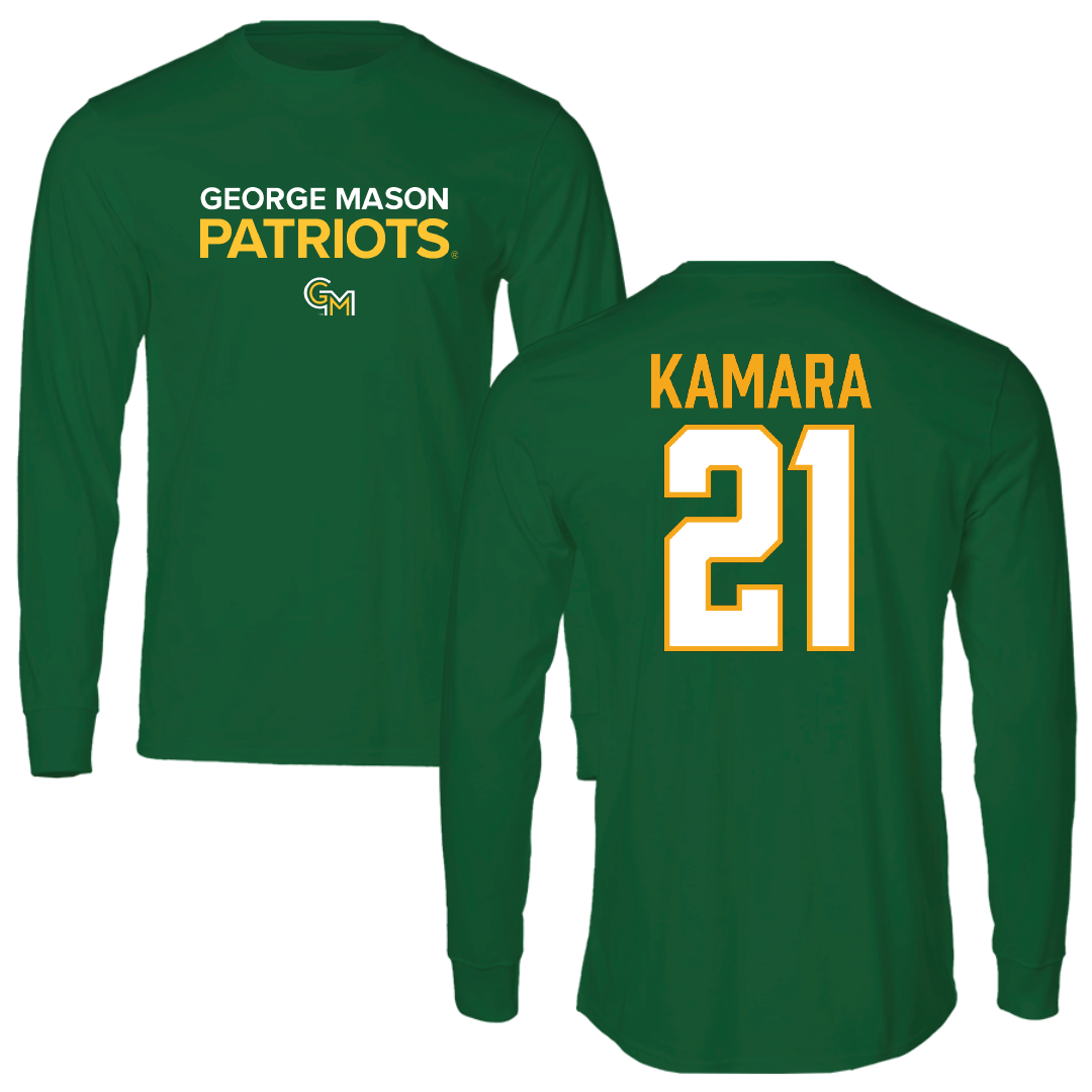 George Mason University Soccer Green Performance Long Sleeve - #21 Abdul Kamara