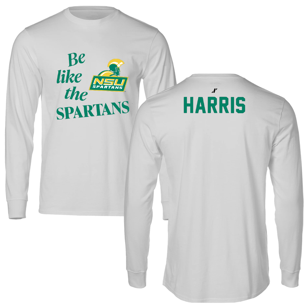 Norfolk State University TF and XC Light Gray Be Like Us Performance Long Sleeve - Armani Harris