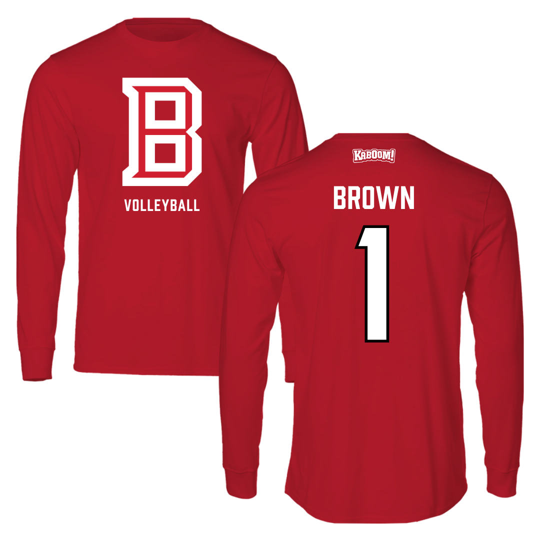 Bradley University Volleyball Red Performance Long Sleeve - #1 Corrie Brown