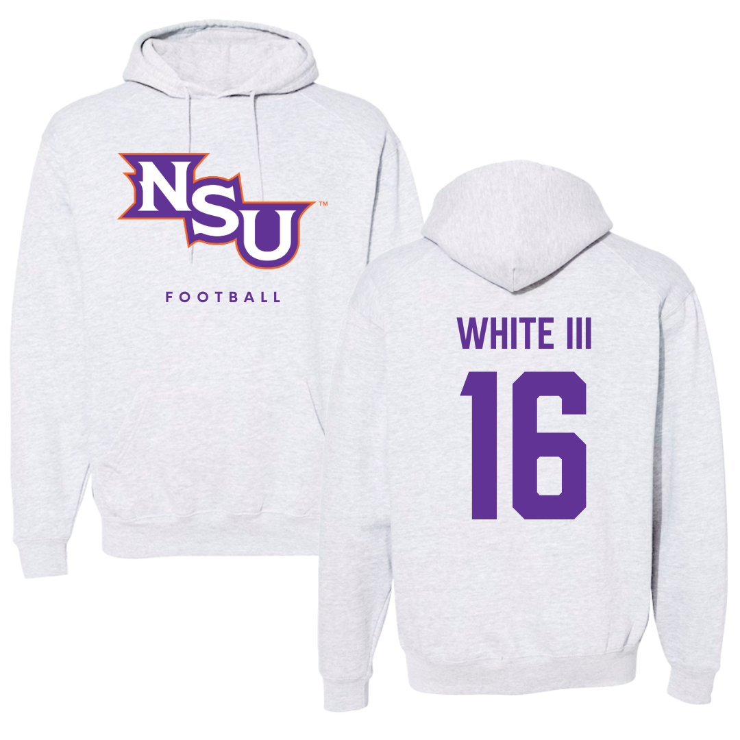 Northwestern State University Football Gray Hoodie - #16 William White III