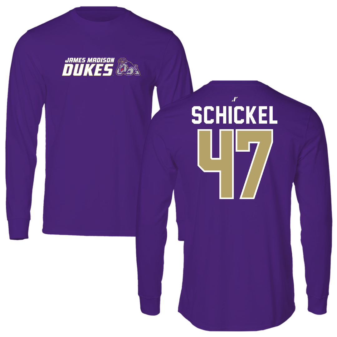 James Madison University Football Purple General Performance Long Sleeve - #47 Kaden Schickel