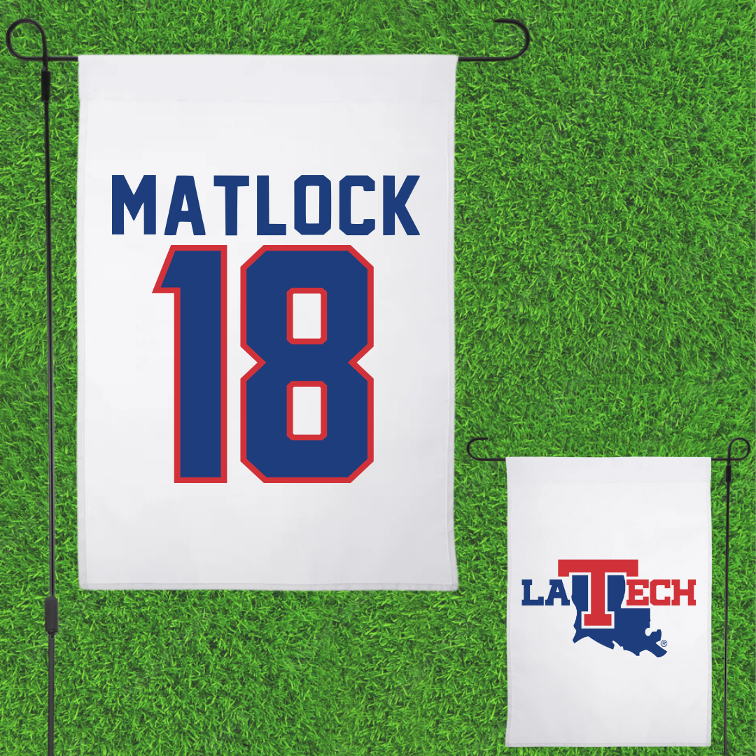 Louisiana Tech University Soccer White Garden Flag - #18 Kalli Matlock