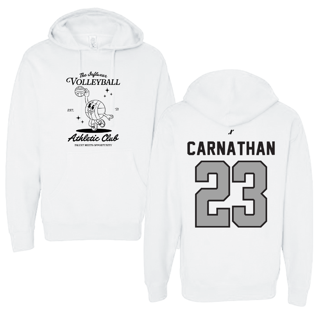 Volleyball White Influxer Athletic Club Hoodie - #23 Sarah Carnathan