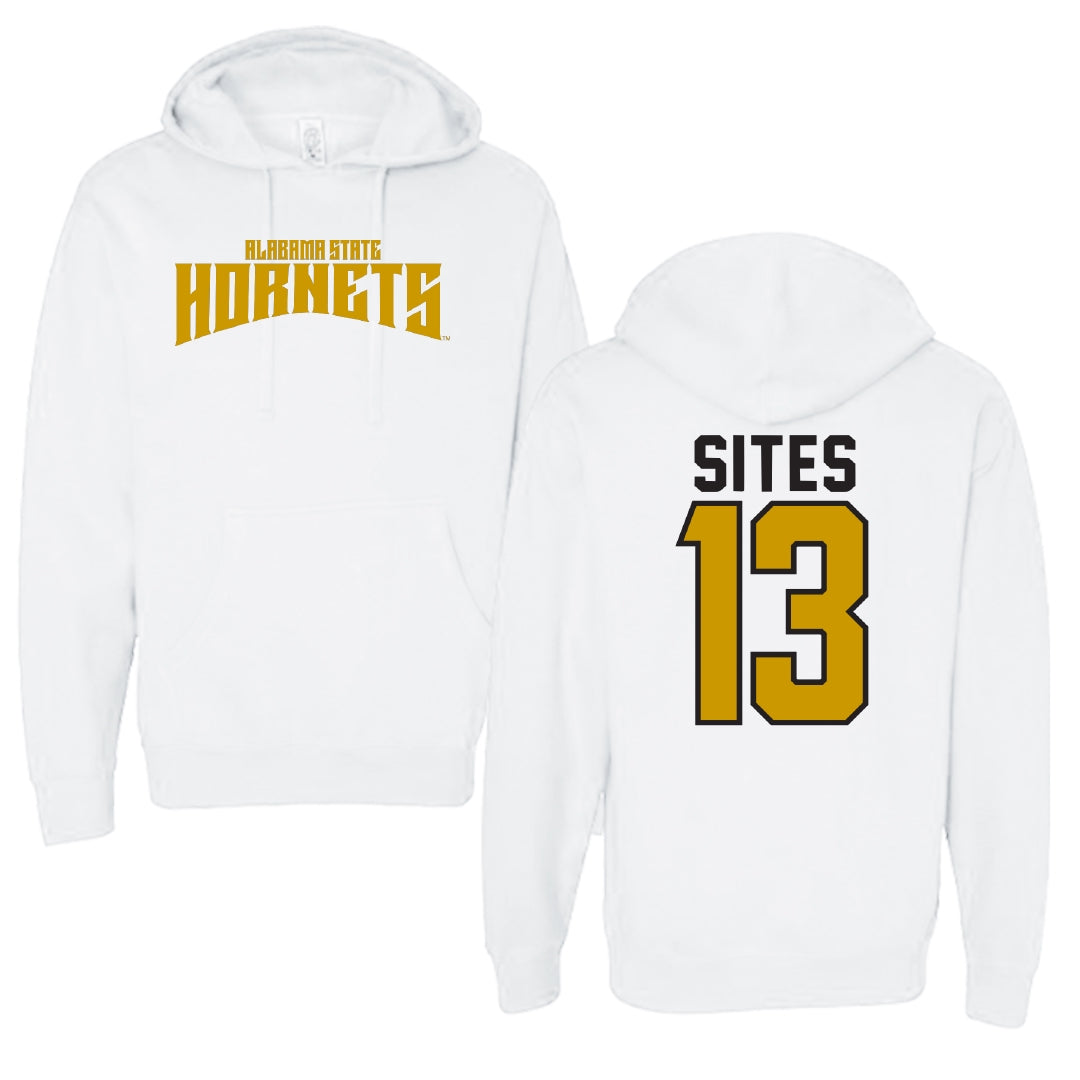 Alabama State University Soccer White Classic Hoodie - #13 Briana Sites