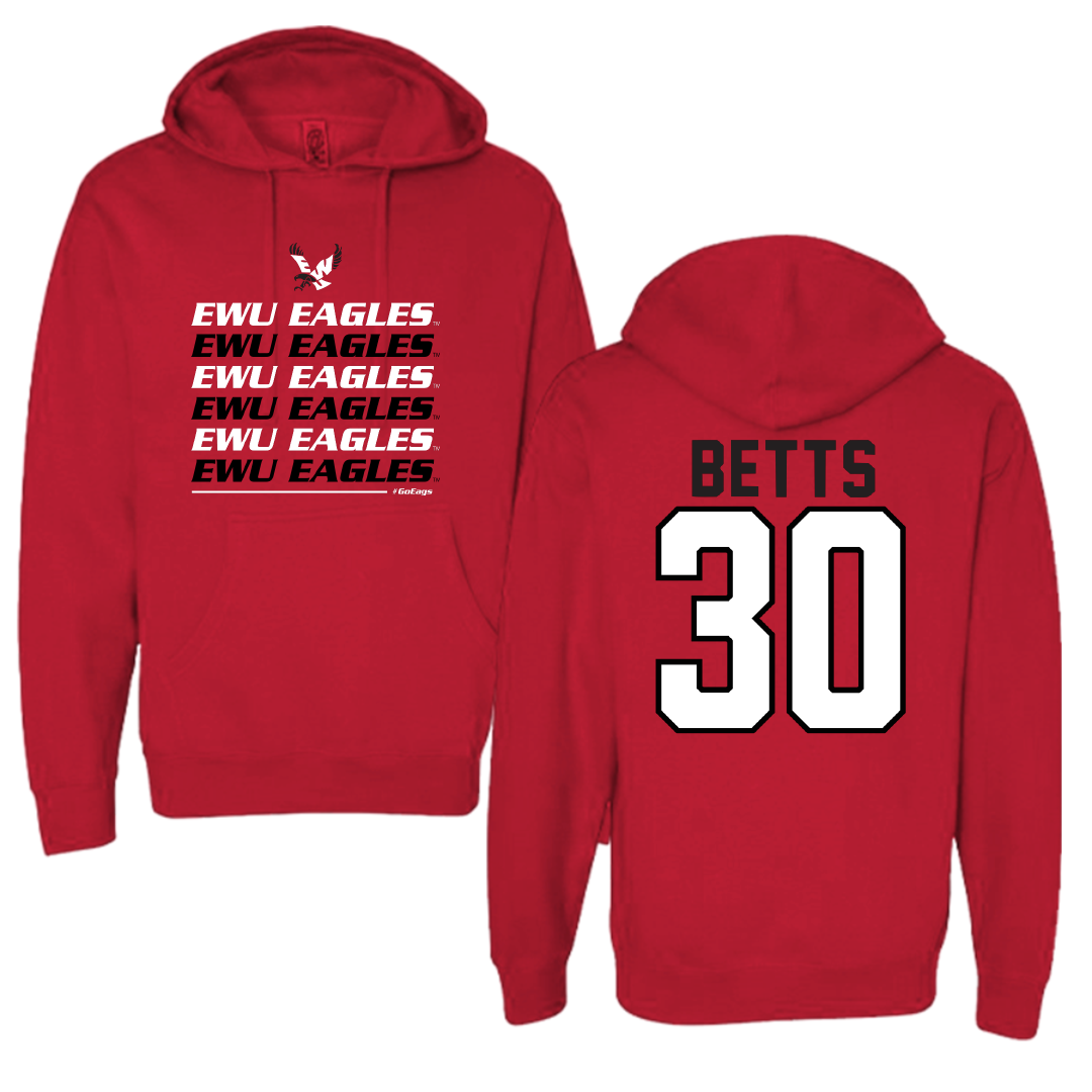 Eastern Washington University Football Red General Hoodie - #30 Talon Betts