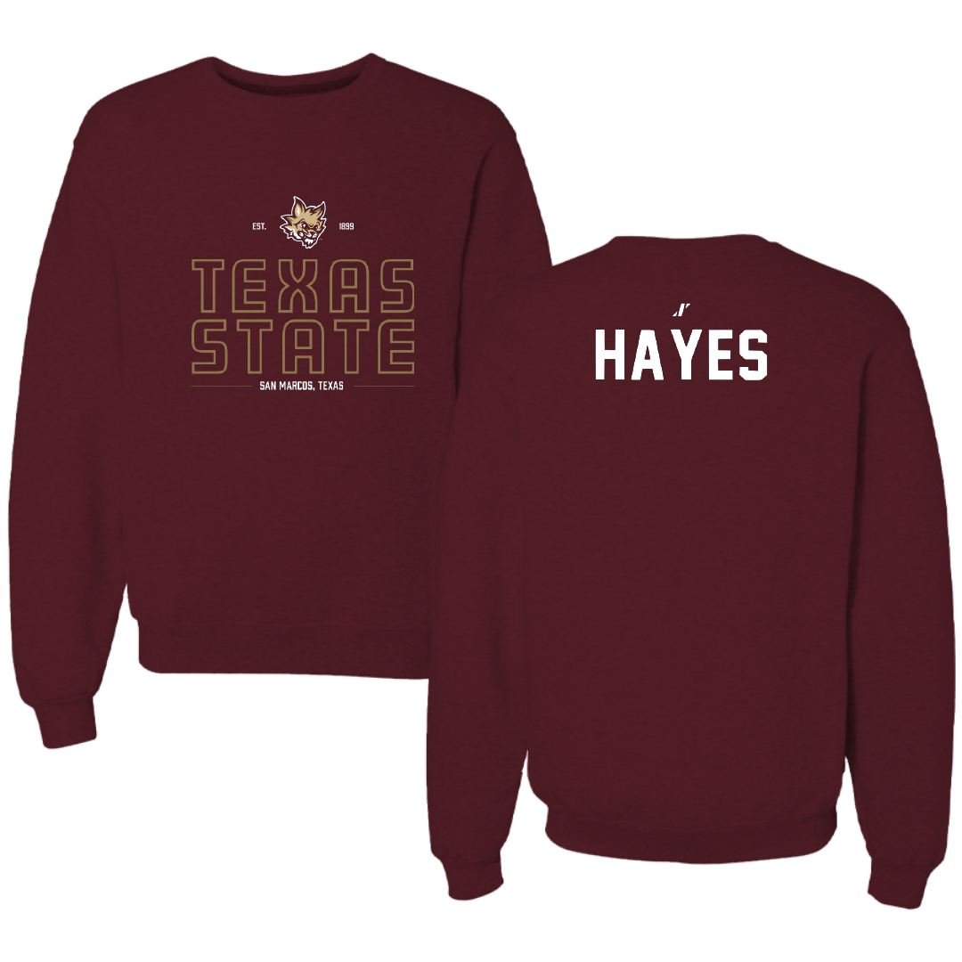 Texas State University TF and XC Maroon General Crewneck - Aiden Hayes