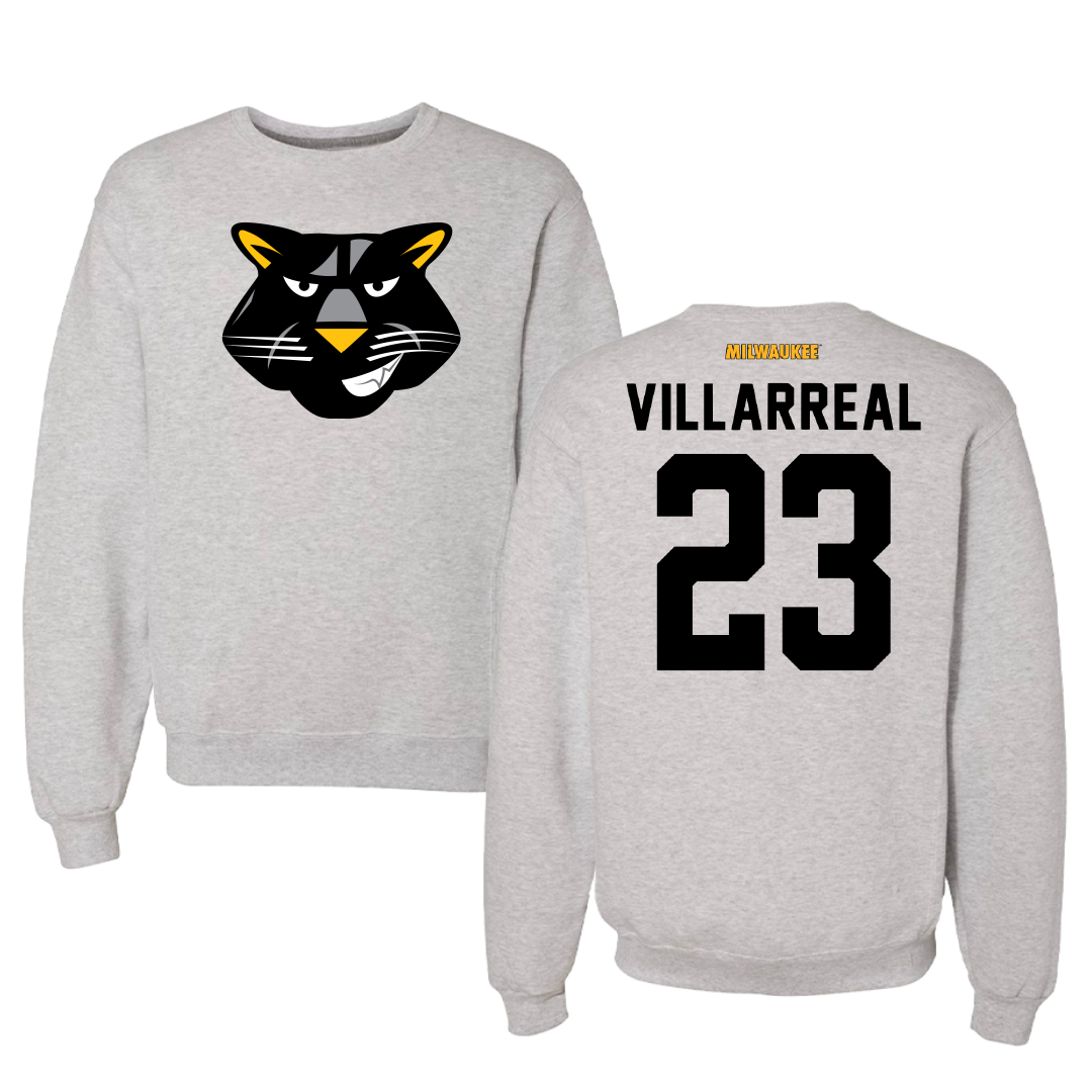 University of Wisconsin-Milwaukee Basketball Gray Crewneck - #23 Austin Villarreal