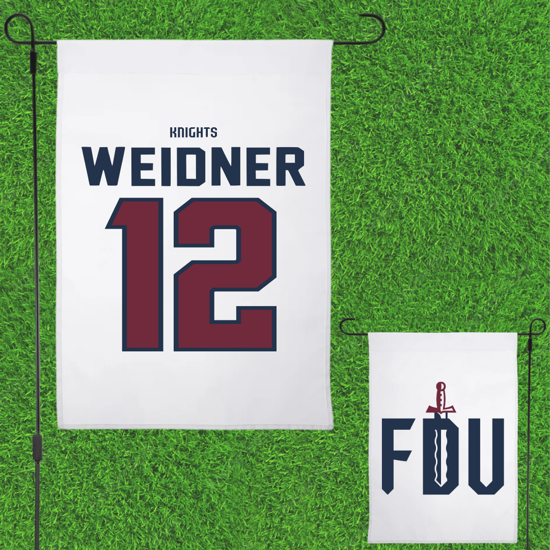 Fairleigh Dickinson University-Metropolitan Campus Lacrosse White Garden Flag - #12 Addie Weidner