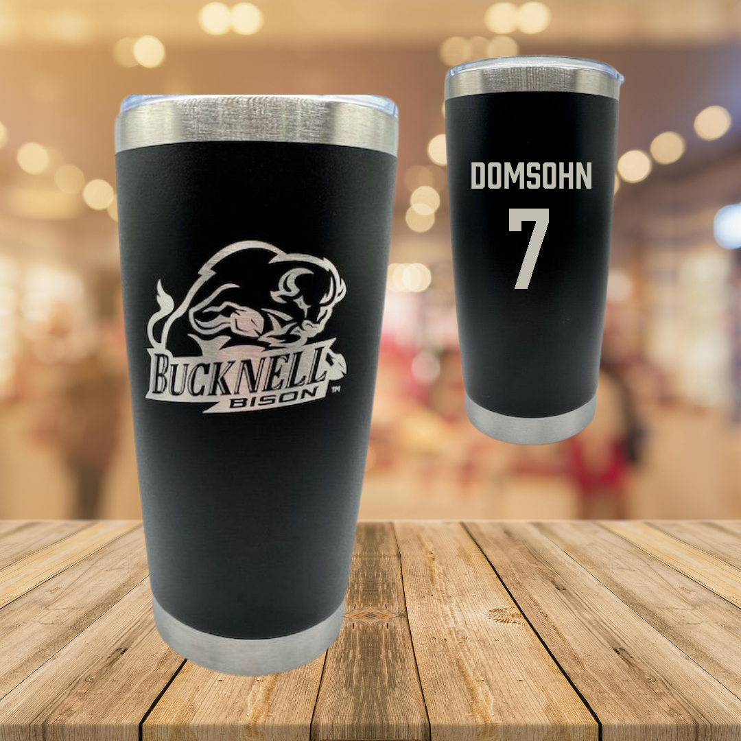 Bucknell University Soccer Black Stainless Steel Tumbler - #7 Zane Domsohn