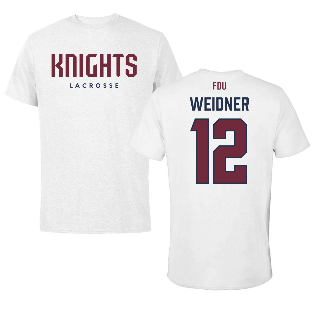 Fairleigh Dickinson University-Metropolitan Campus Lacrosse White Tee - #12 Addie Weidner