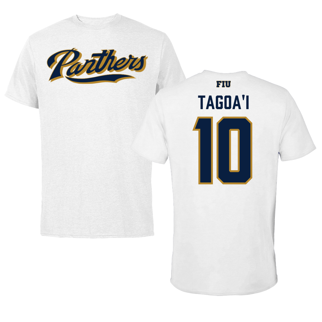 Florida International University Volleyball White Performance Tee - #10 Gianna Tagoa'i