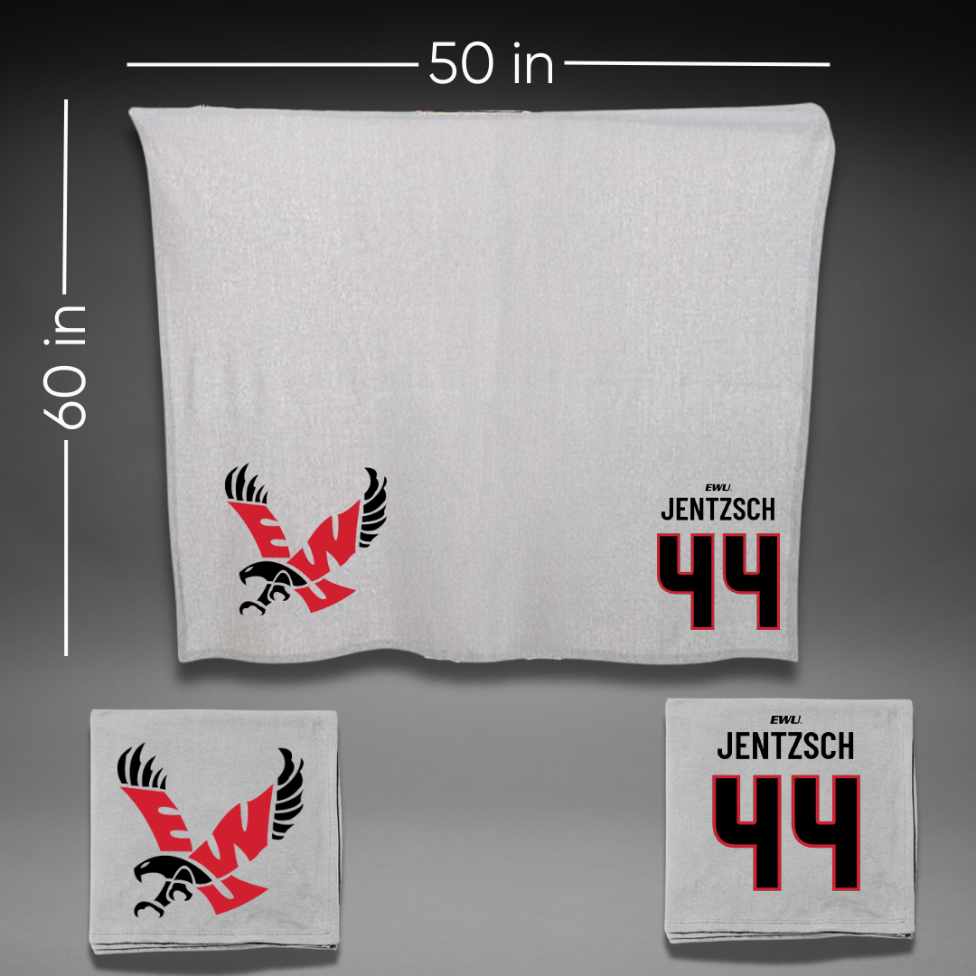 Eastern Washington University Basketball Gray Blanket - #44 Camille Jentzsch