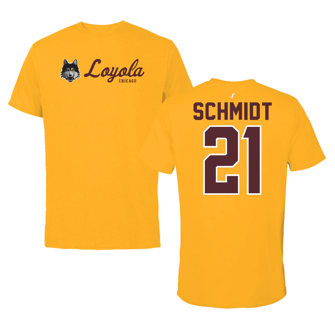 Loyola University-Chicago Soccer Gold General Tee - #21 Maggie Schmidt