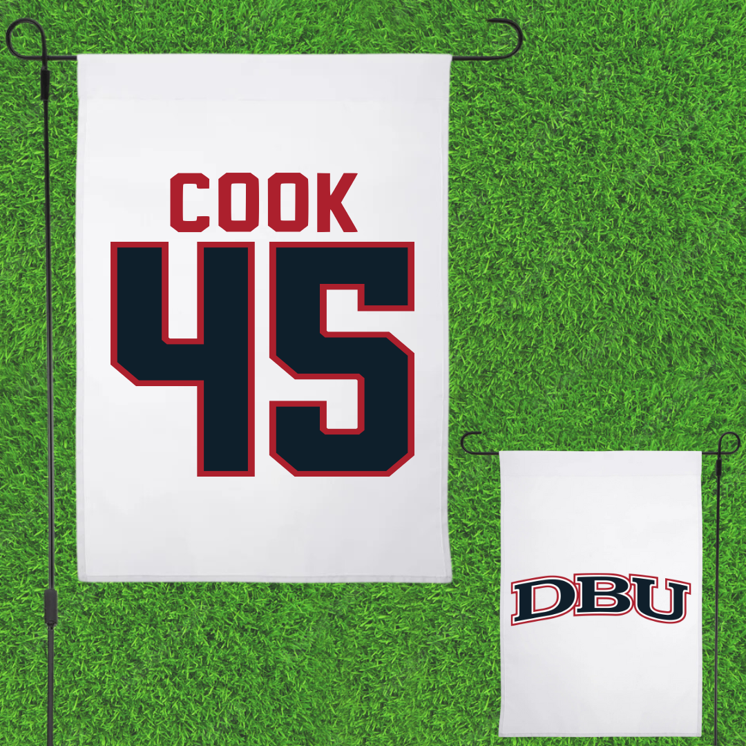 Dallas Baptist University STUNT White Garden Flag - #45 Janae Cook