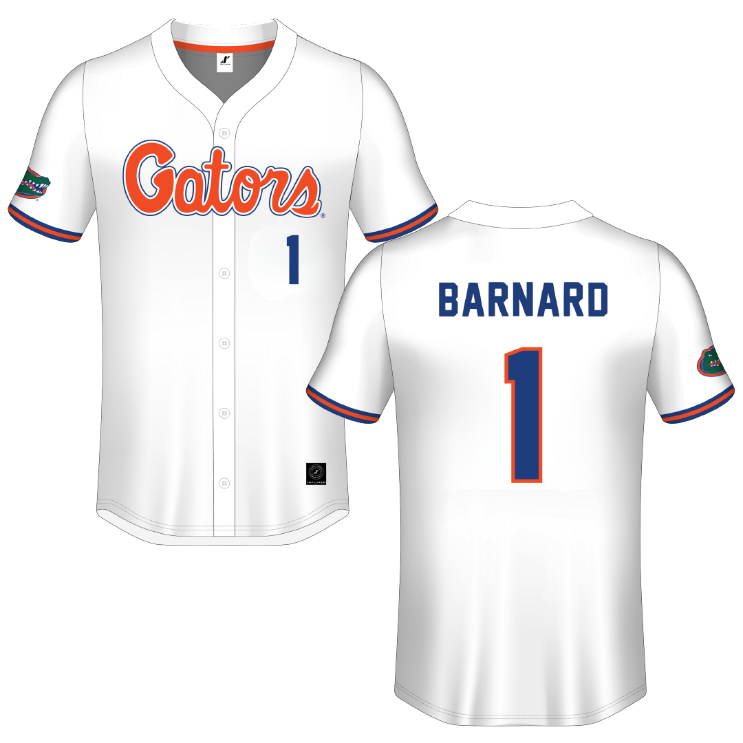 University of Florida White Button-Down Jersey - #1 Brooke Barnard