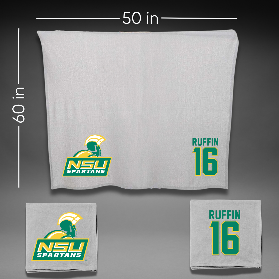 Norfolk State University Football Gray Blanket - #16 Christian Ruffin