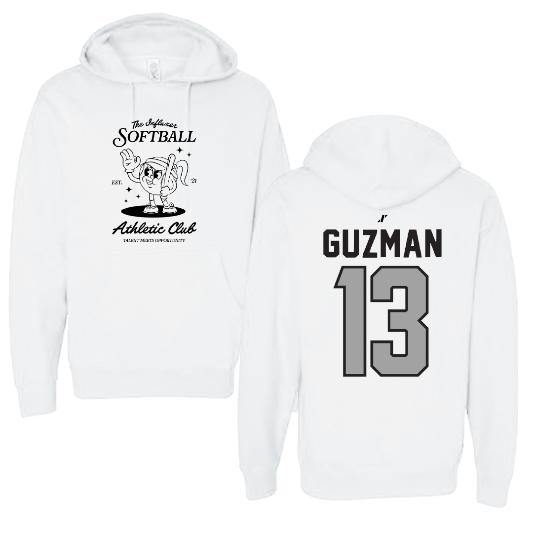 Softball White Influxer Athletic Club Hoodie - #13 Yani Guzman