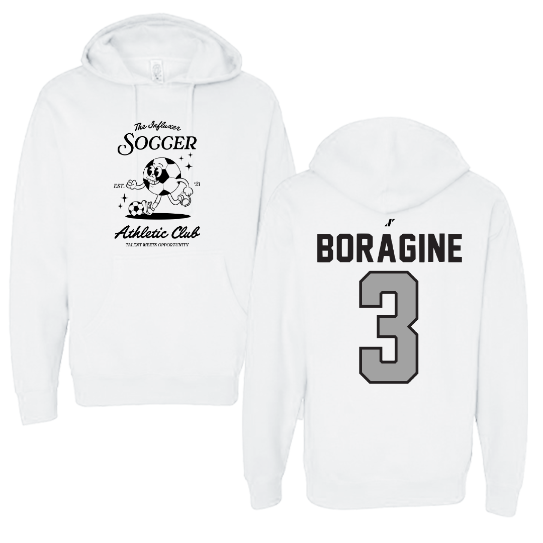 Soccer White Influxer Athletic Club Hoodie - #3 Natalie Boragine