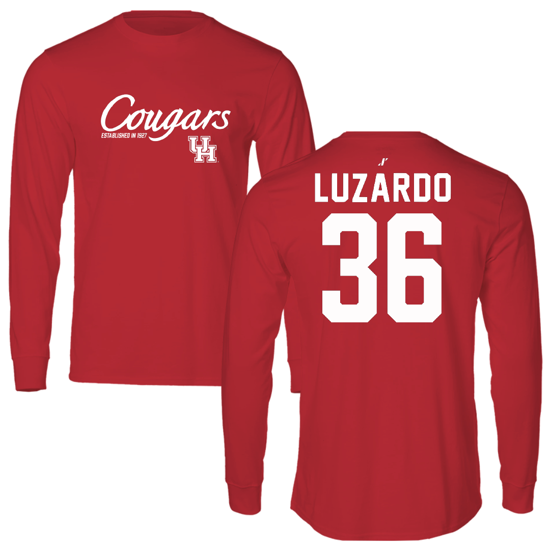 University of Houston Baseball Red General Long Sleeve - #36 Diego Luzardo
