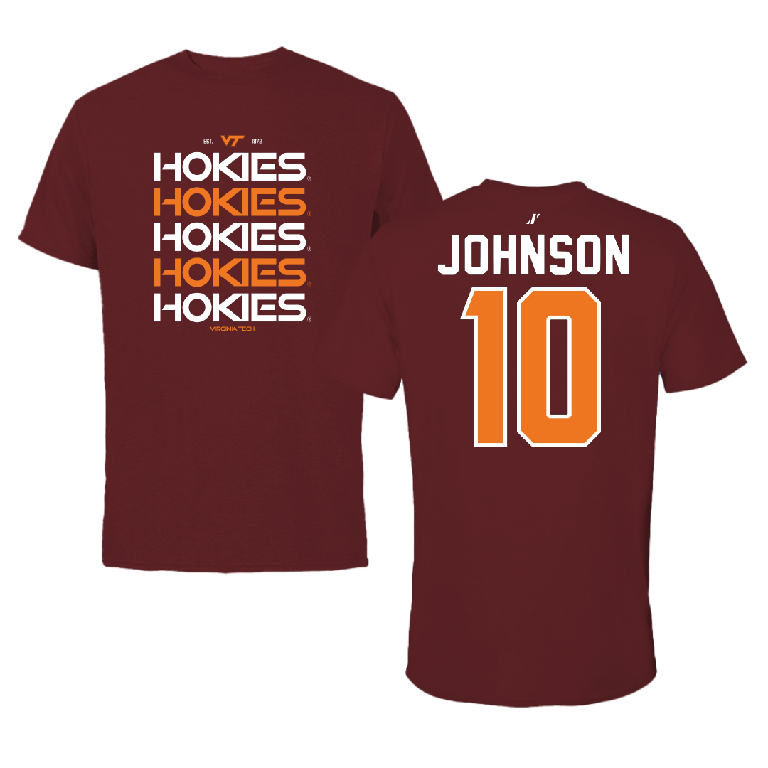 Virginia Tech Basketball Maroon General Tee - #10 Tyler Johnson
