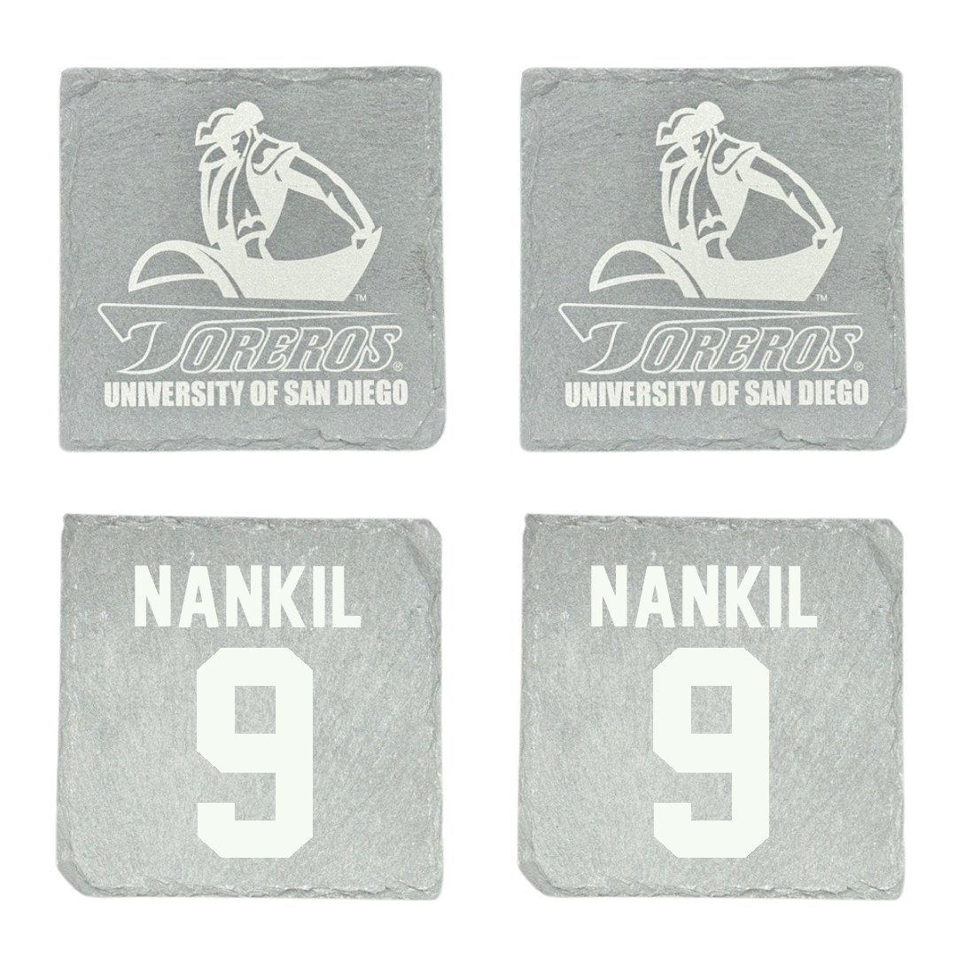 University of San Diego Football Stone Coaster (4 Pack)  - #9 Dom Nankil