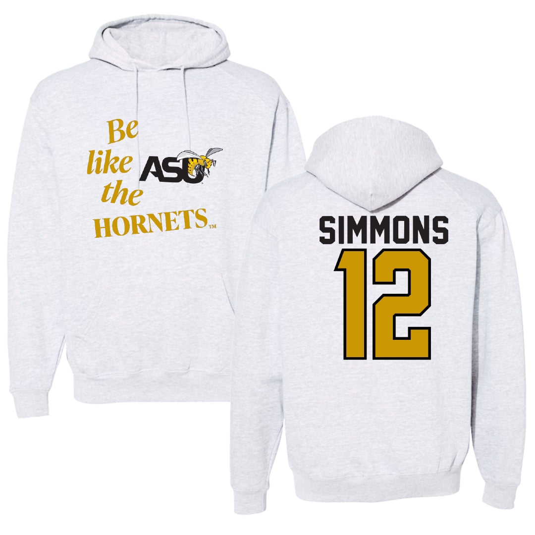 Alabama State University Soccer Light Gray Be Like Us Hoodie - #12 Kensley Simmons