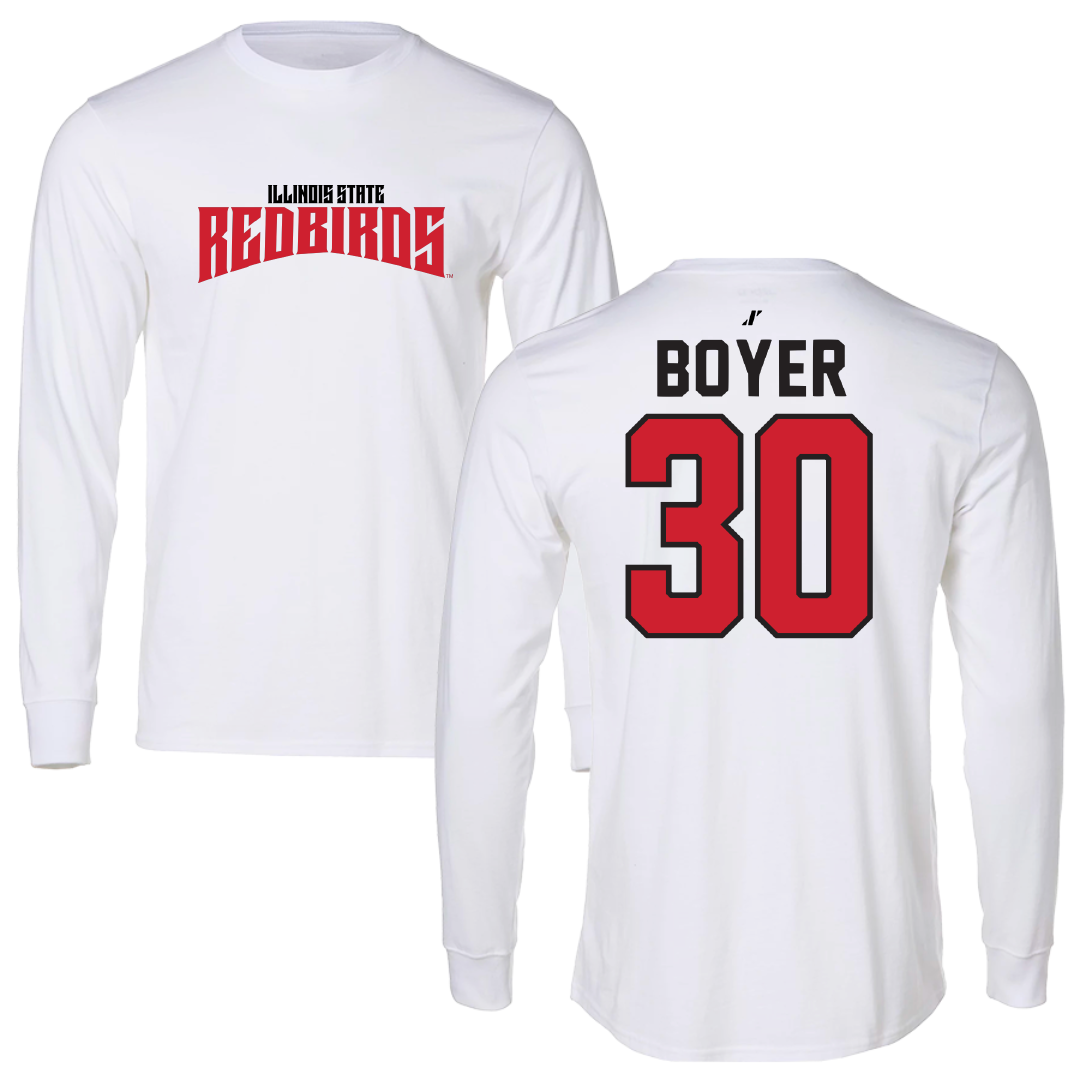 Illinois State University Softball White Classic Long Sleeve - #30 Ella Boyer