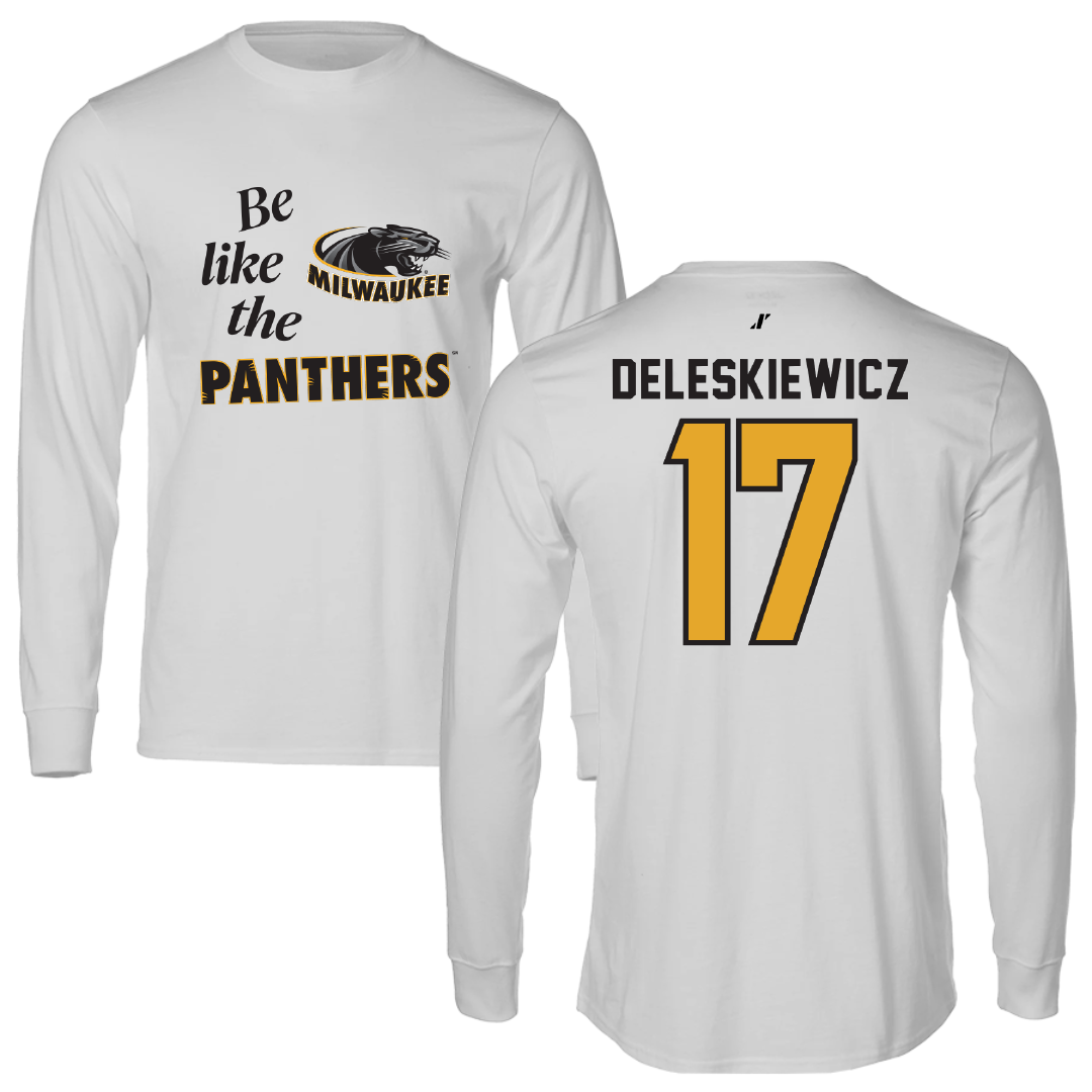 University of Wisconsin-Milwaukee Baseball Light Gray Be Like Us Performance Long Sleeve - #17 Tyler Deleskiewicz