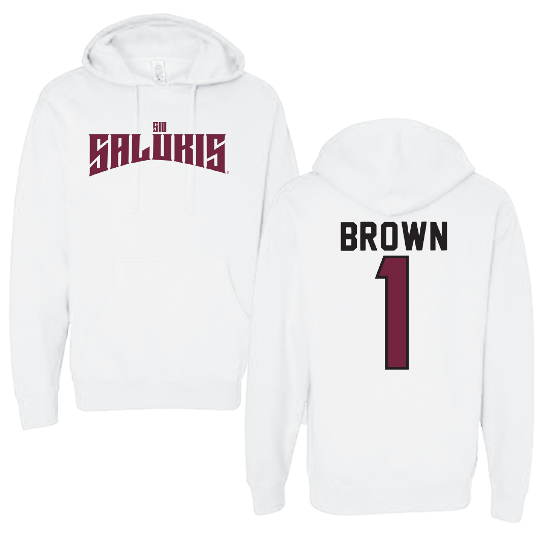 Southern Illinois University at Carbondale Basketball White Classic Hoodie - #1 Tyranny Brown