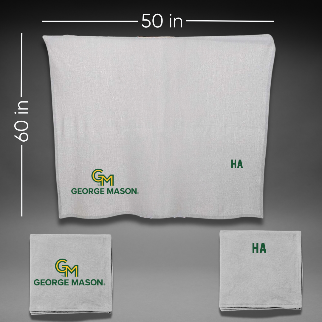 George Mason University Tennis Gray Blanket - Dustin Ha
