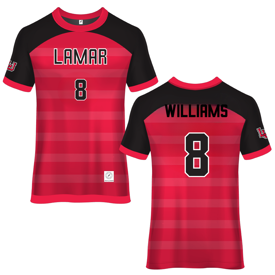 Lamar University Red Soccer Jersey - #8 Kaya Williams