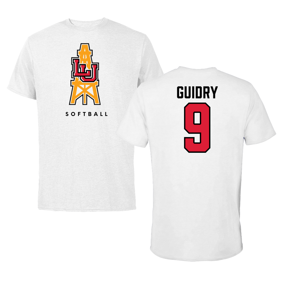 Lamar University Softball White Performance Tee - #9 Madison Guidry