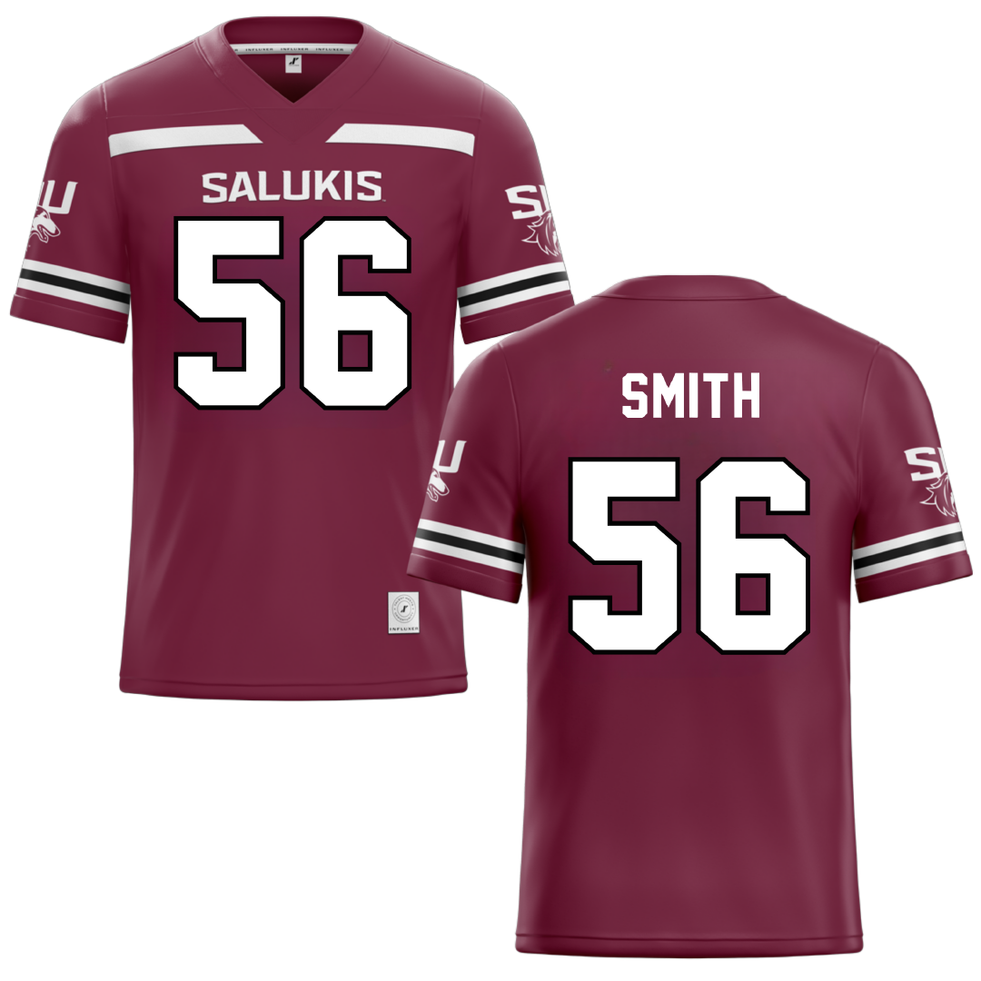 Southern Illinois University at Carbondale Maroon Football Jersey - #56 Carmelo Smith