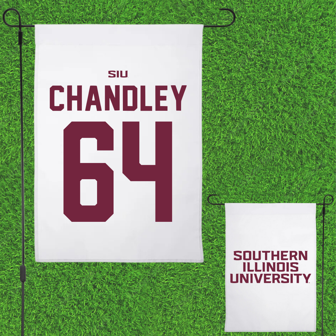 Southern Illinois University at Carbondale Football White Garden Flag - #64 Ryan Chandley