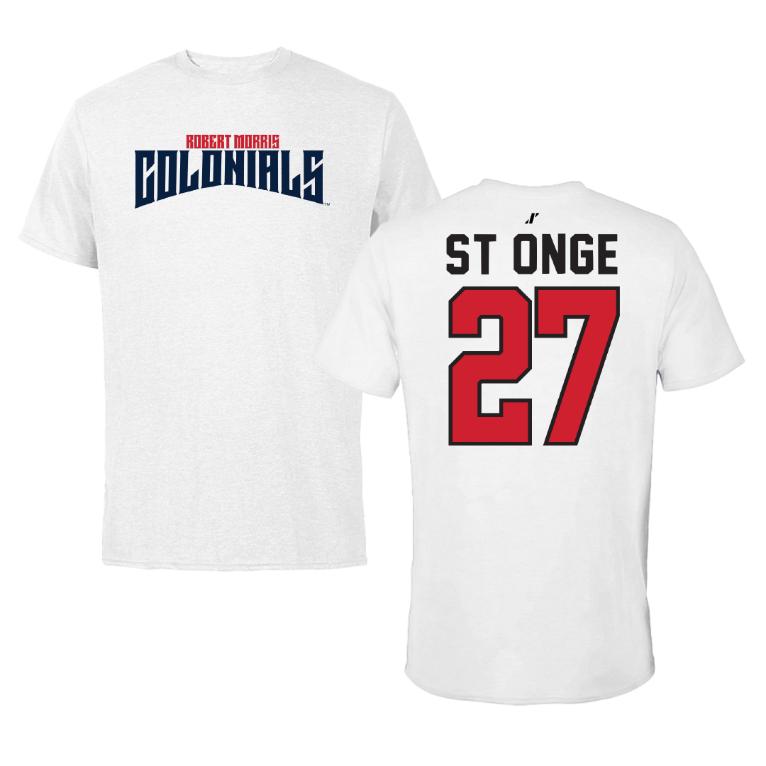 Robert Morris University Ice Hockey White Classic Tee - #27 Rylee St Onge