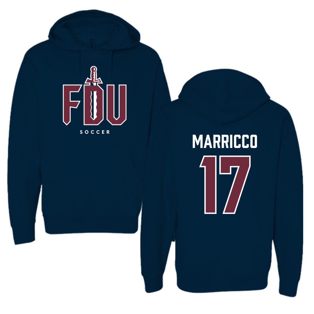Fairleigh Dickinson University-Metropolitan Campus Soccer Navy Hoodie - #17 Madeline Marricco