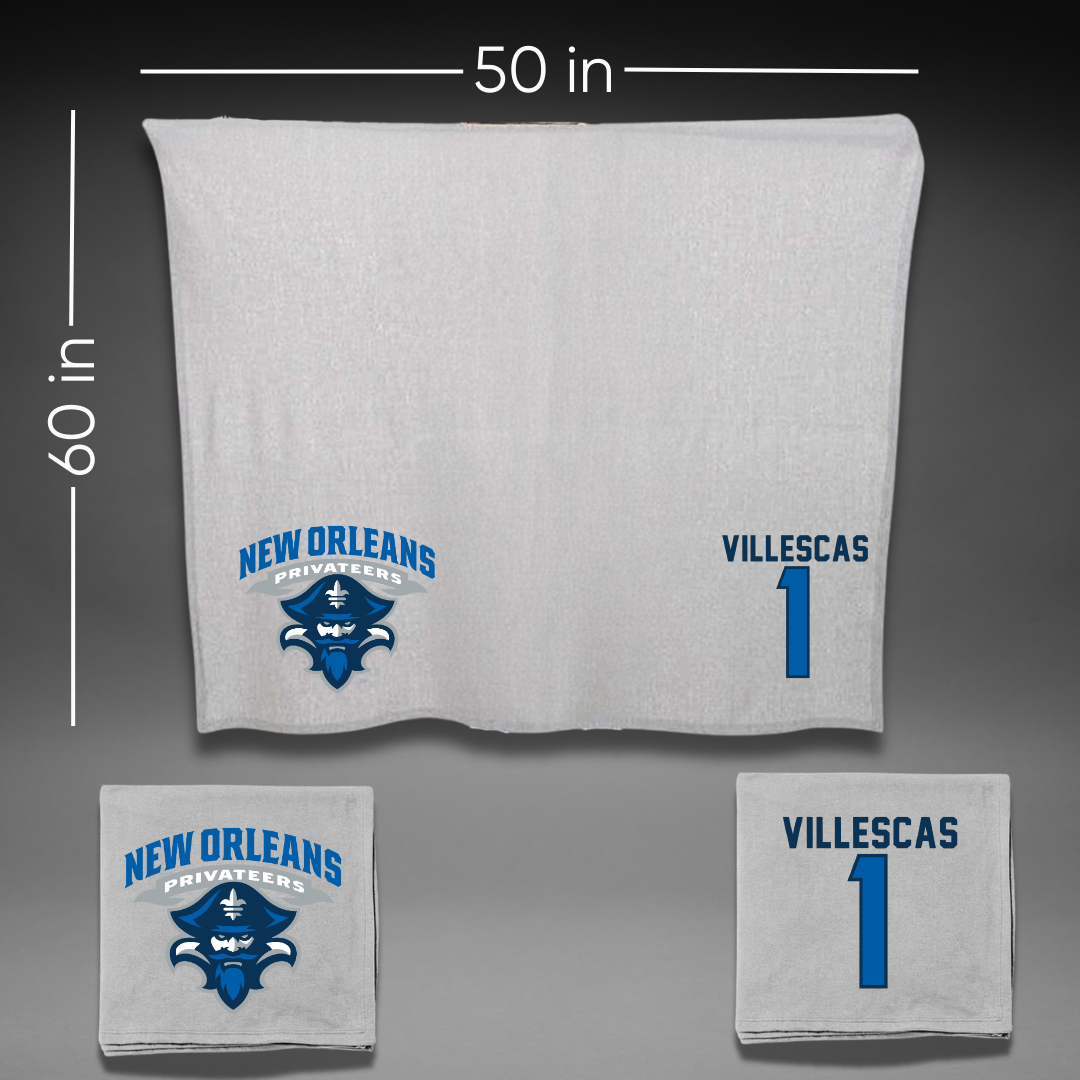 University of New Orleans Baseball Gray Blanket - #1 Diego Villescas