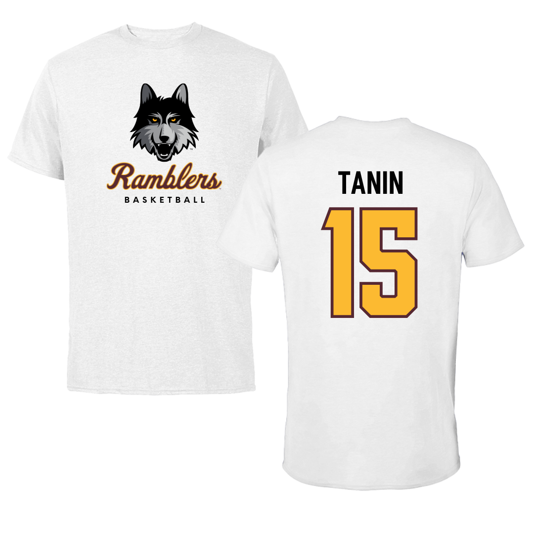 Loyola University-Chicago Basketball White Ramblers Performance Tee - #15 Sitori Tanin