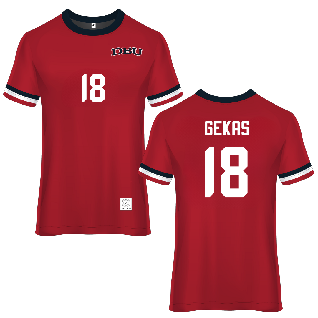 Dallas Baptist University Red Soccer Jersey - #18 Carly Gekas