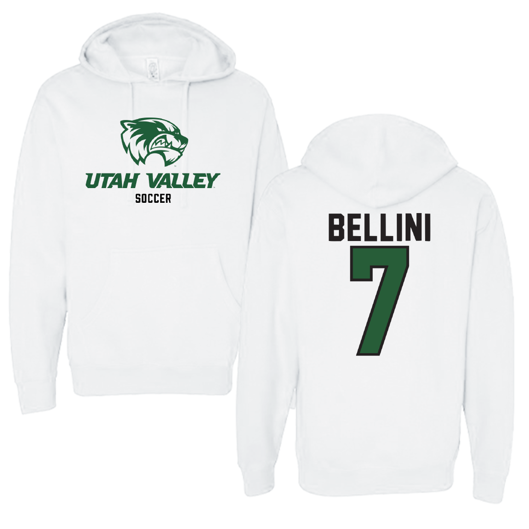 Utah Valley University Soccer White Classic Hoodie - #7 Kendi Bellini