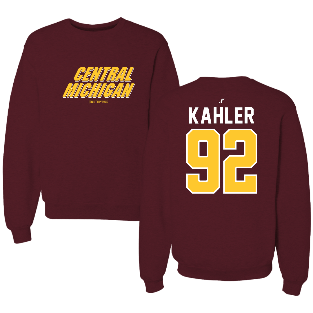 Central Michigan University Lacrosse Maroon General Crewneck - #92 Leila Kahler